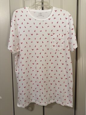 J. Crew Women's  Lobster Print Pocket Tee
